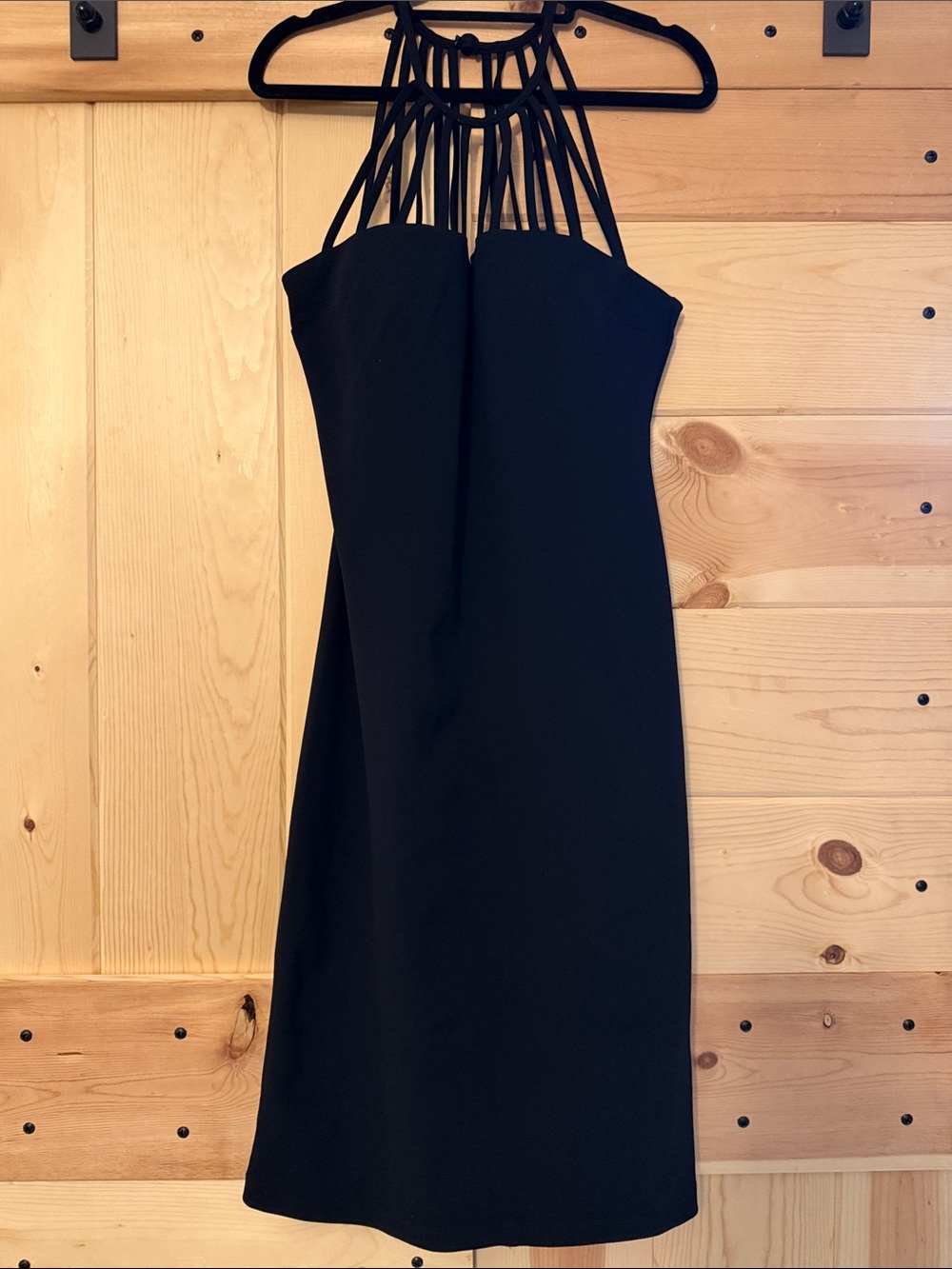 Premier Amour Black Strappy Halter Cocktail Dress - Women